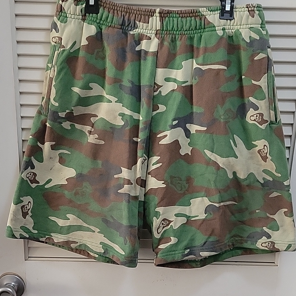 Camouflage Athletic Shorts in Green and Brown